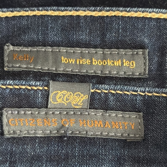 Citizens of Humanity Kelly Low Rise Boot Cut Raw Hem Jeans Dark Wash - Size 30 - Picture 6 of 10